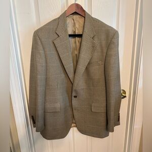 Polo University Club Silk-Wool Sport Jacket with houndstooth, overcheck size 46R